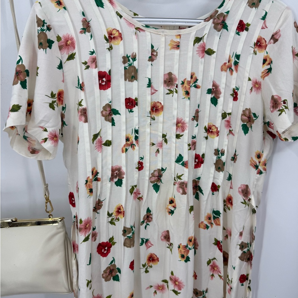 Jamie Brooke vintage 1990s Floral Prairie cottage core BoHo print dress 3/4 - Picture 8 of 10